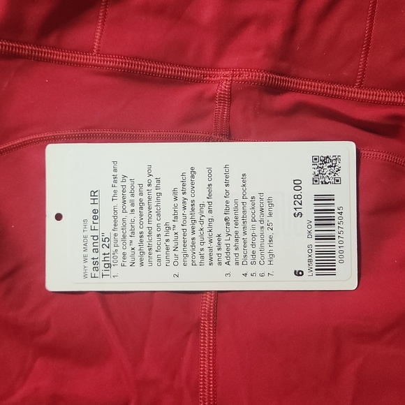 lululemon leggings fast and free HR tight 25" red - Picture 8 of 8
